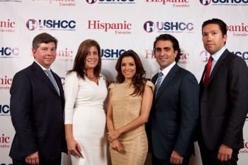 L to R: 2013 Top 10 Líderes Jorge Perez, Andrea Bazán, Eva Longoria, Pedro Guerrero and Christopher Howe