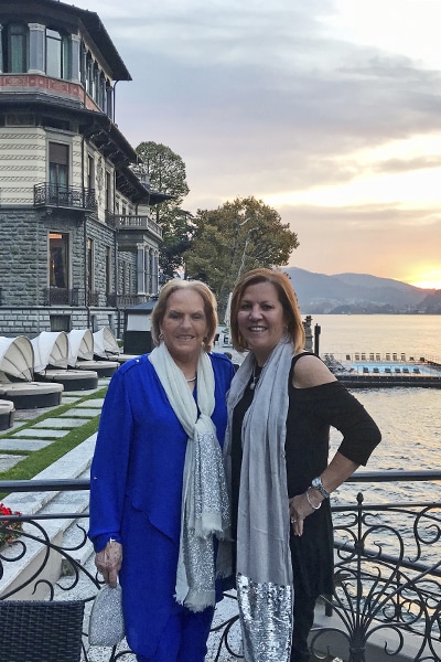 Carol Alexander and Vicky Garcia at Lake Como