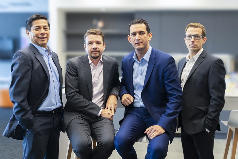 Duncan Chilet, Alex Romantchik, Dumitrache Martinez, Ruben Carbajo, group portrait, Essity Professional Hygiene, financial leaders