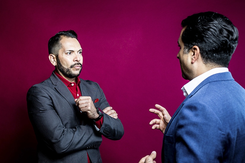 Pedro A. Guerrero and Mark L. Madrid talking