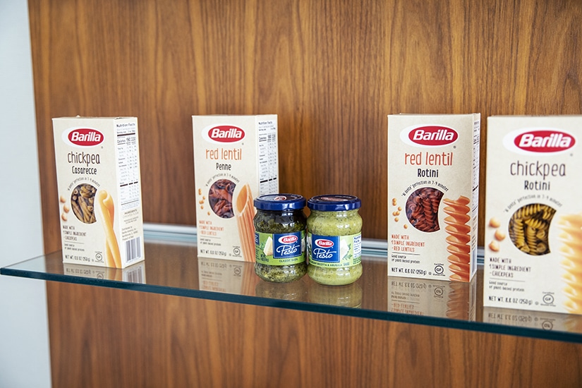 Barilla Pastas on display at Barilla America HQ in Northbrook