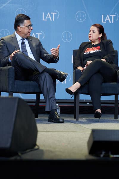 Gary Acosta interviewing Ana Navarro at L'ATTITUDE 2019
