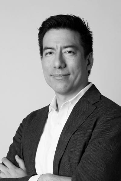 Miguel Quiroga, bw portrait