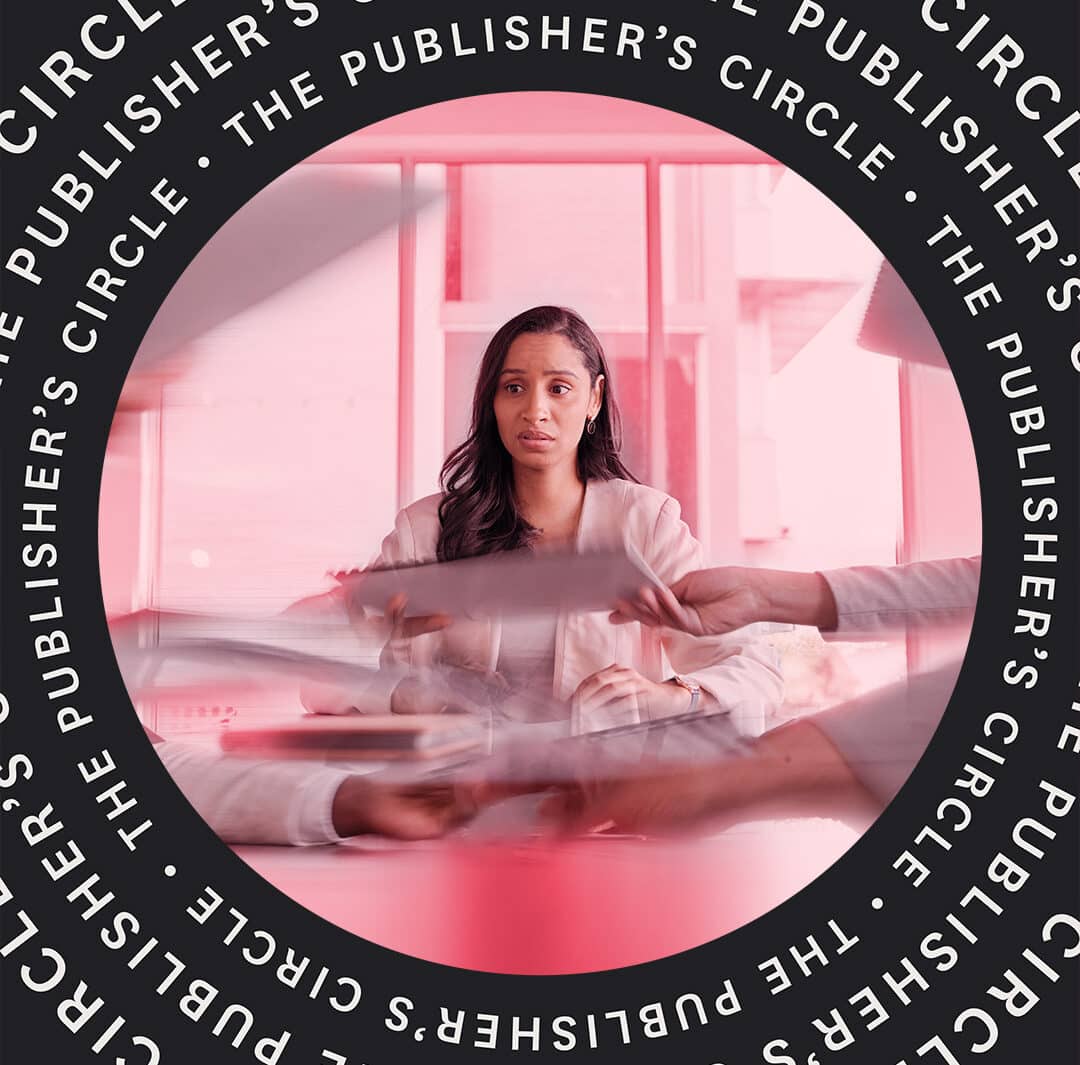 Business woman, anxiety and stress in a meeting or busy office with documents or paperwork