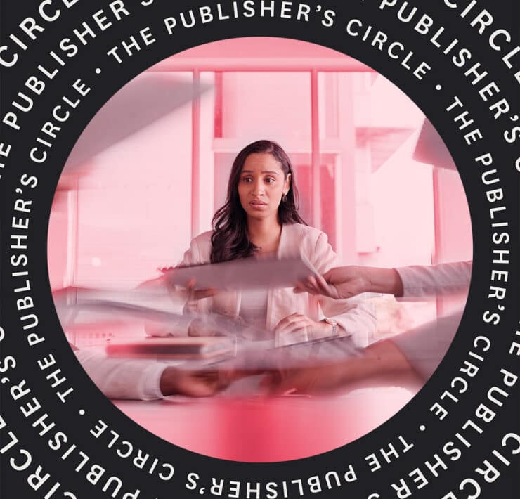 Business woman, anxiety and stress in a meeting or busy office with documents or paperwork