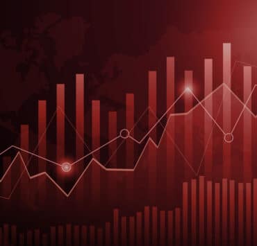 Various graphs overlayed over each other, with a red hue