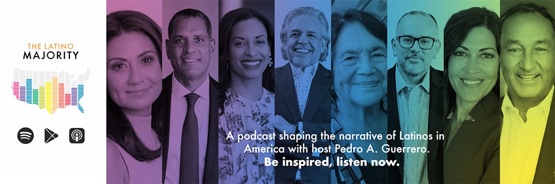 A collage of The Latino Majority season 6 guests, with TLM logo.