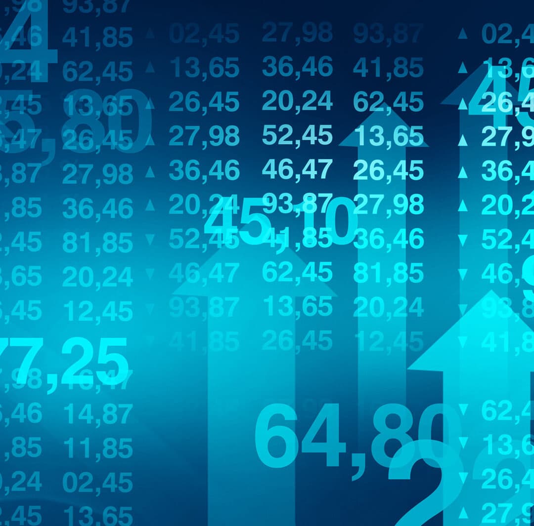 A bunch of numbers and arrows layered over each other in the color blue