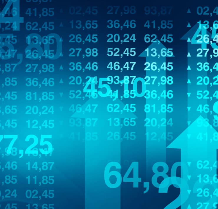 A bunch of numbers and arrows layered over each other in the color blue