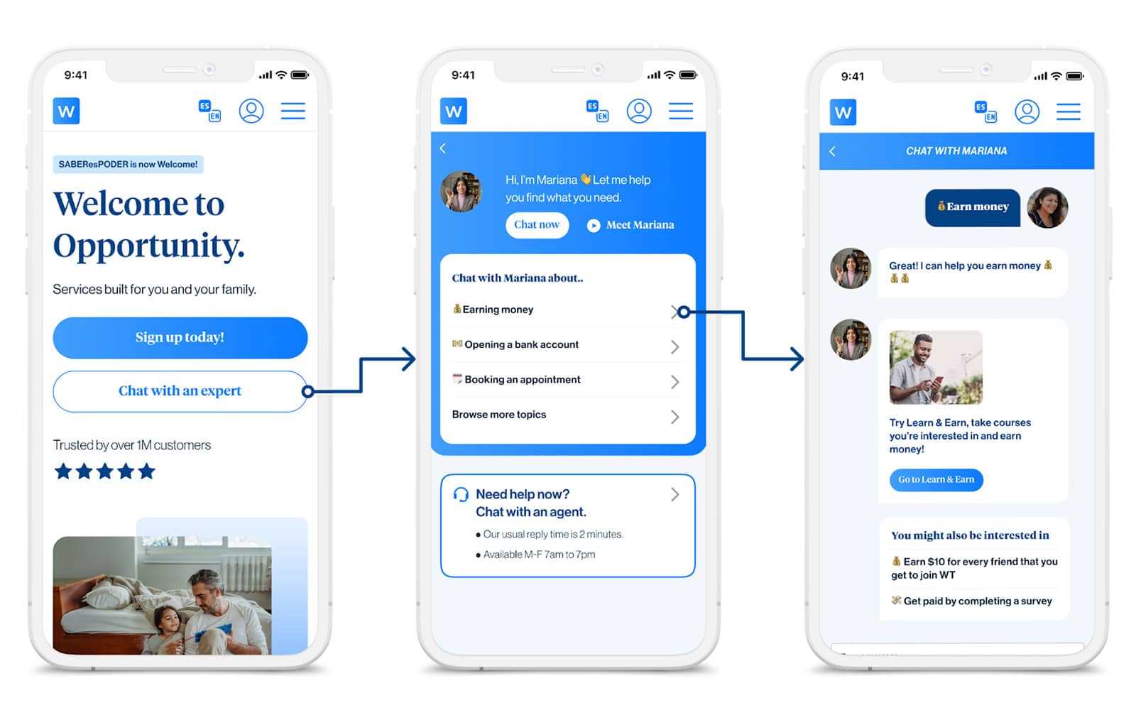 Welcome Tech interface
