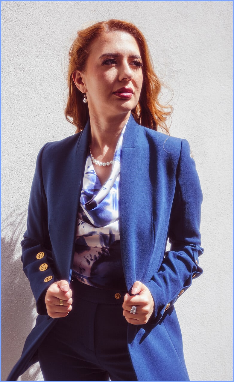 Felida Villarreal with blue jacket